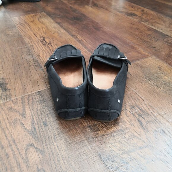 𝅺UGG Dempsey Driving Moccasins Leather Loafers Black Size 8 - Picture 3 of 8